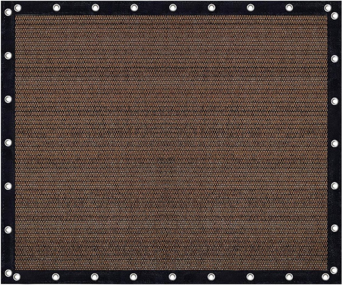 Schaduwdoek Zonwering Privacy Scherm, Geperforeerd zonneschermnet, tuinplanten schaduwnet, balkon privacynet, voor Patio Tuin Pergola Afdekking Luifel (3*8m) - bruin
