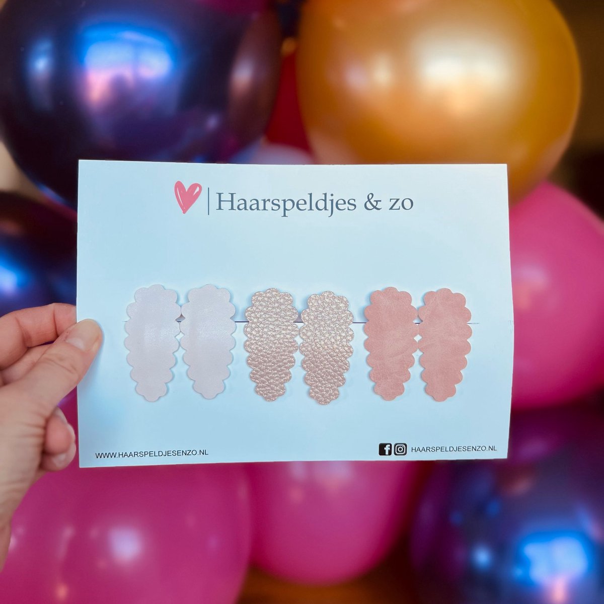 Haarspeldje Liz - golvend - setje - roze - 5 cm speldjes