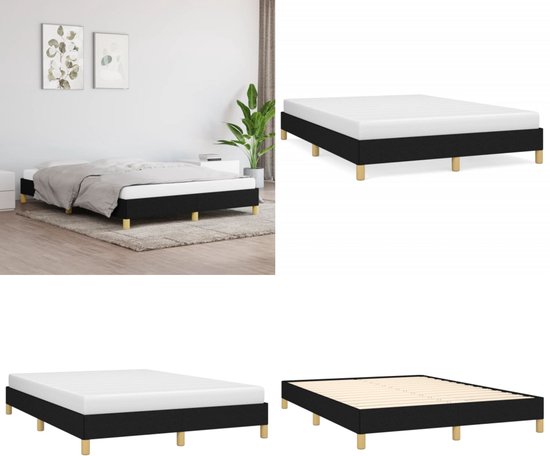 vidaXL - Bedframe - zonder - matras - stof - zwart - 140x200 - cm