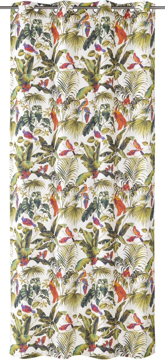 Elbersdrucke Gordijn met oogjes Jungle 255x140 cm veelkleurig RotBuntCremeGrünOliv