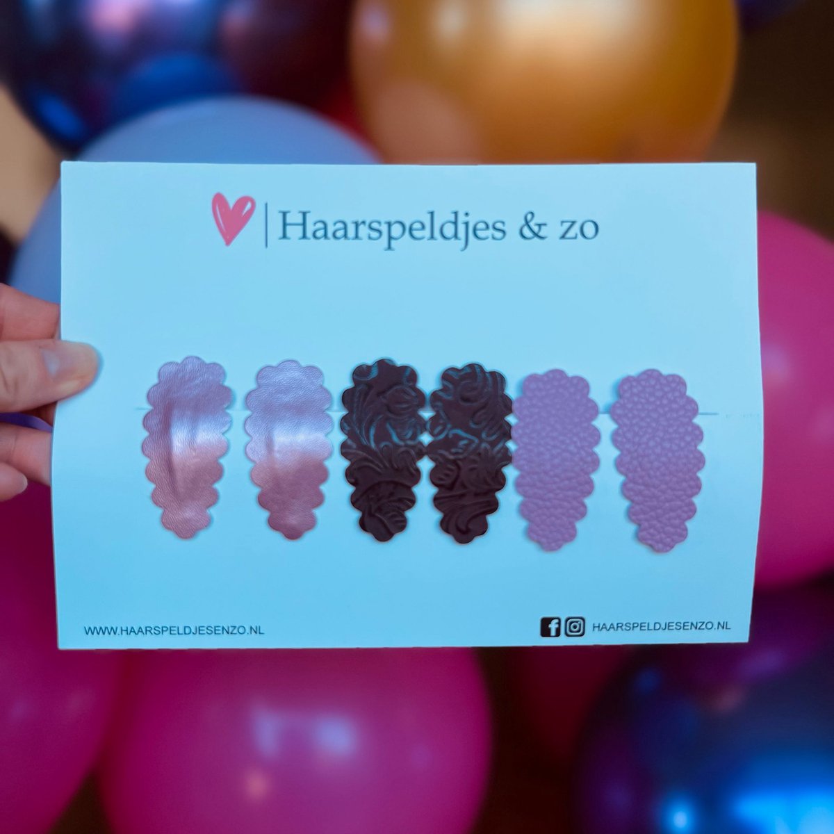 Haarspeldje Liz - golvend - setje - roze - paars - 3 cm speldjes
