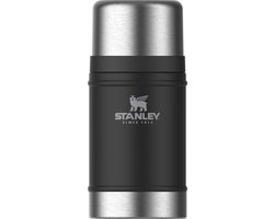 Stanley Classic Legendary Food Jar 0.7L - Thermos Lunchbox Houdt 15 Uur Warm - Deksel Dient Als Kom - Lekvrije Voedselcontainer - BPA-Vrij - Vaatwasserbestendig - Matte Black