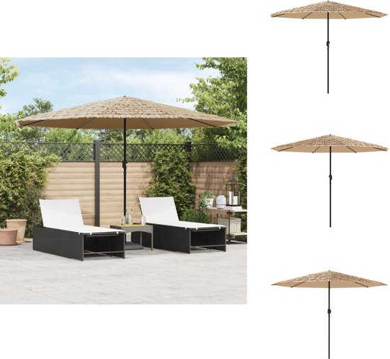 Parasol dubbeldekker met houten paal 270 cm zwart