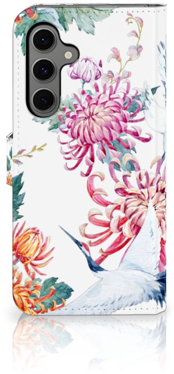 Samsung Galaxy S24 FE Telefoonhoesje met Pasjes Bird Flowers