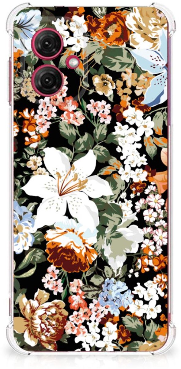 Case voor Motorola Moto G55 Dark Flowers