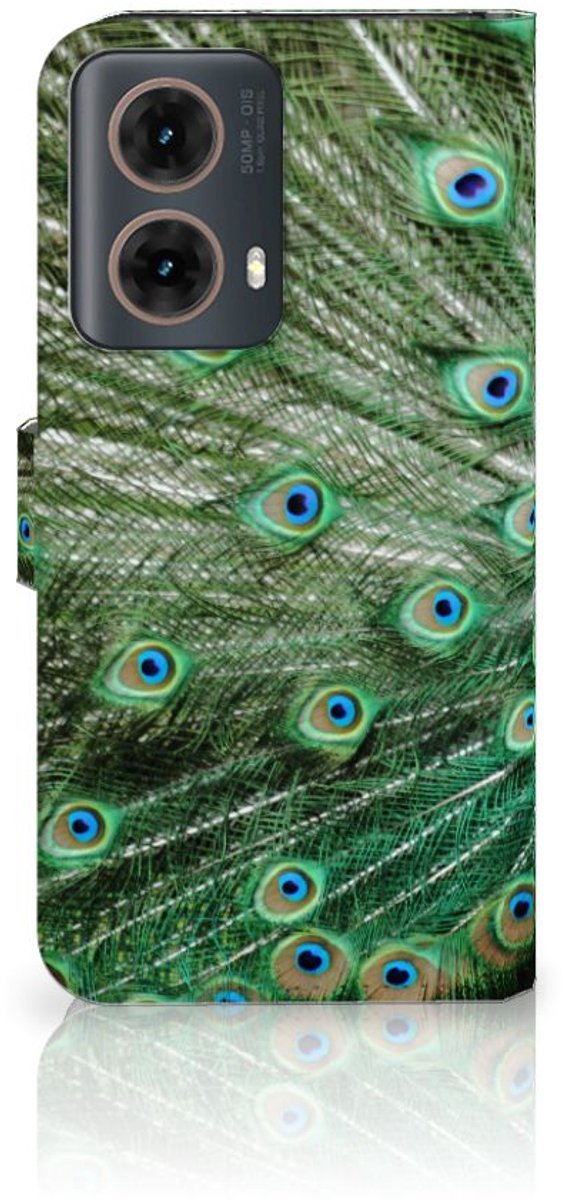 Motorola Moto G85 Telefoonhoesje met Pasjes Pauw