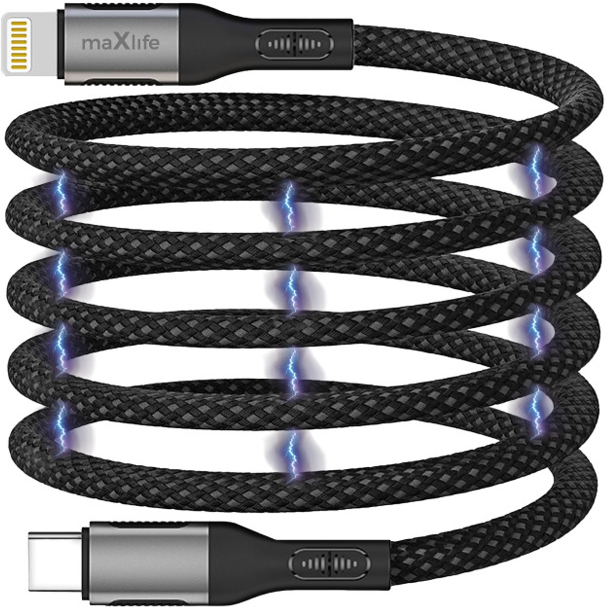 Magnetische USB-C naar Lightning Kabel - 1 Meter - Zwart - Snelladen en Data Transfer