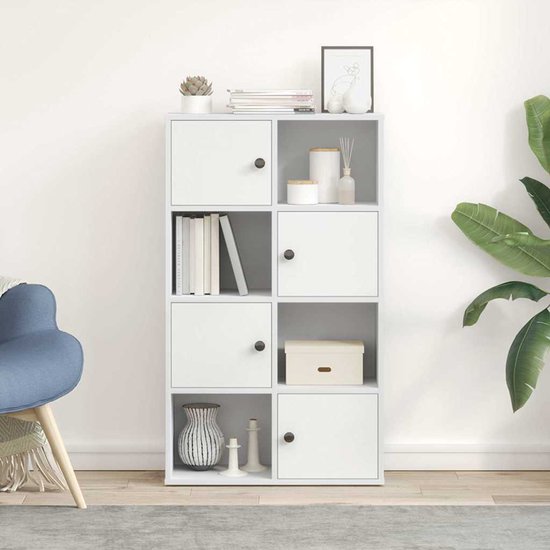 Bibliothèque vidaXL - Bibliothèques - Meuble de rangement - 60 x 24 x 101,5 cm - Bois traité blanc