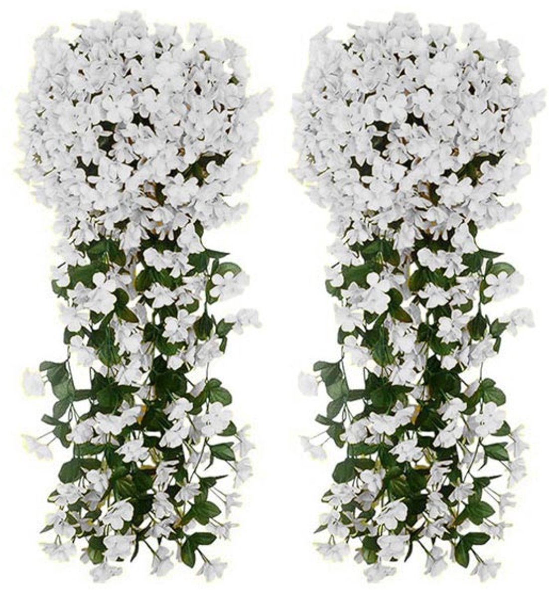 Vivva - Kunst Orchideeën - Kunstbloemen - Nepbloemen - Kunst Bloemen - Nep Bloemen - Kunstboeket - Wit - 2 Stuks - HANGROSE