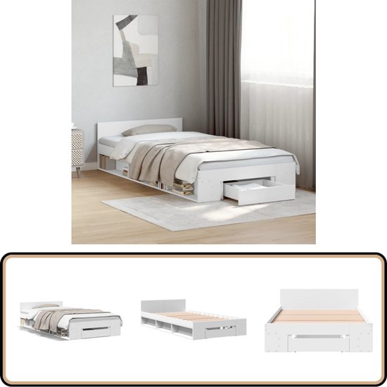 Bedframe met lade met opslag Zwart 120 x 200 cm