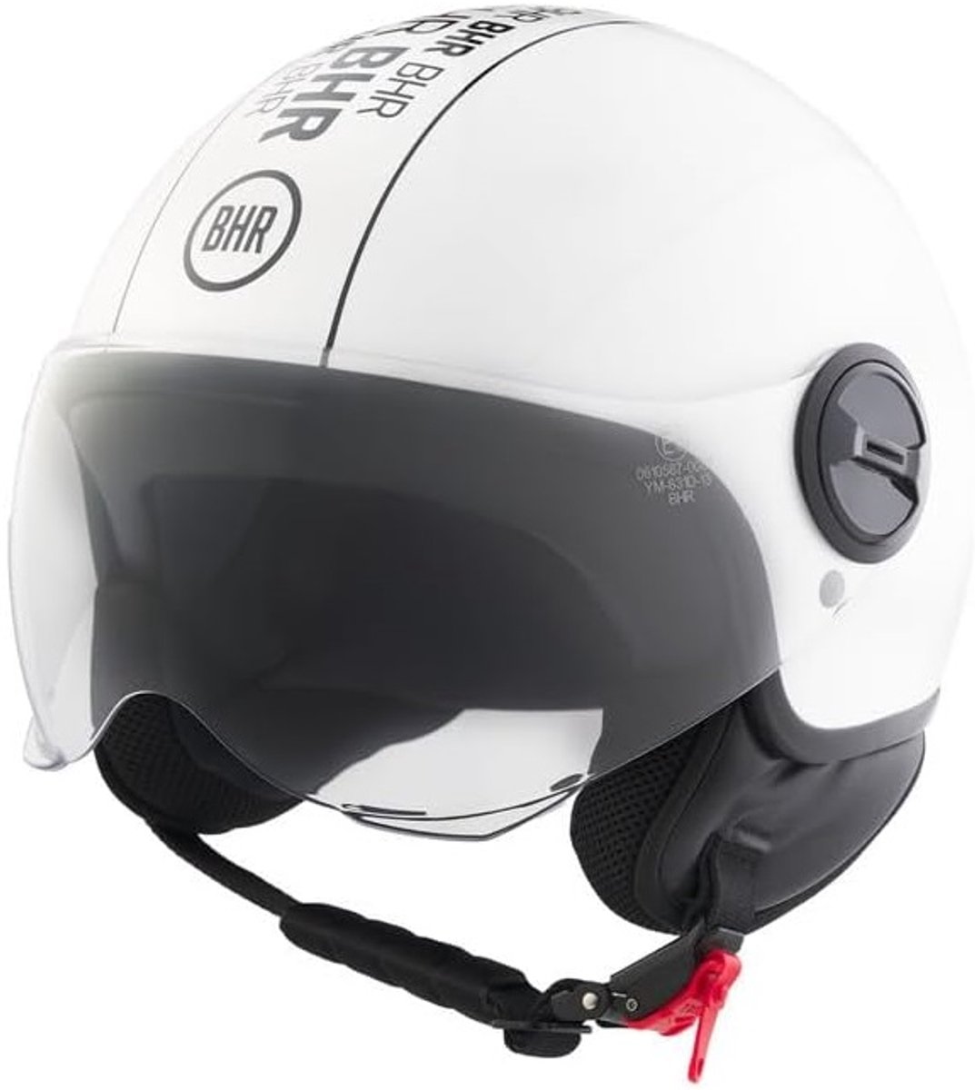 BHR 835 - Vespa helm - wit stripe - maat XL - bromfietshelm - voor scooter en motor