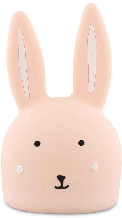 Trixie nachtlamp Mrs. Rabbit - Oplaadbare nachtlamp voor kinderen - 3 lichtsterktes - Met timer - Roze