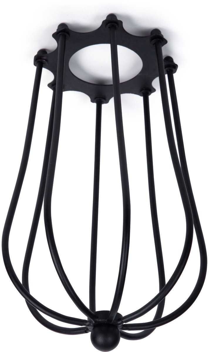 Integral Ballonvormige Lampenkap Kooi voor Binnenpendel Zwart | 110x110x180 mm
