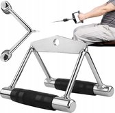 Dubbele Handgreep - Triangle Grip - Lat Pulley - Roeigreep - Fitness Bar - Roeimachine Greep - RVS