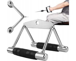 Dubbele Handgreep - Triangle Grip - Lat Pulley - Roeigreep - Fitness Bar - Roeimachine Greep - RVS