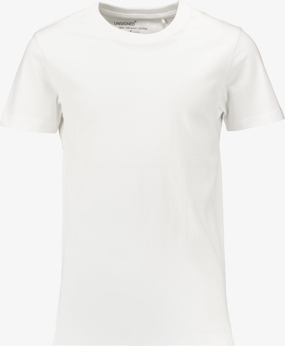 Unsigned basic jongens T-shirt wit - Maat 146/152