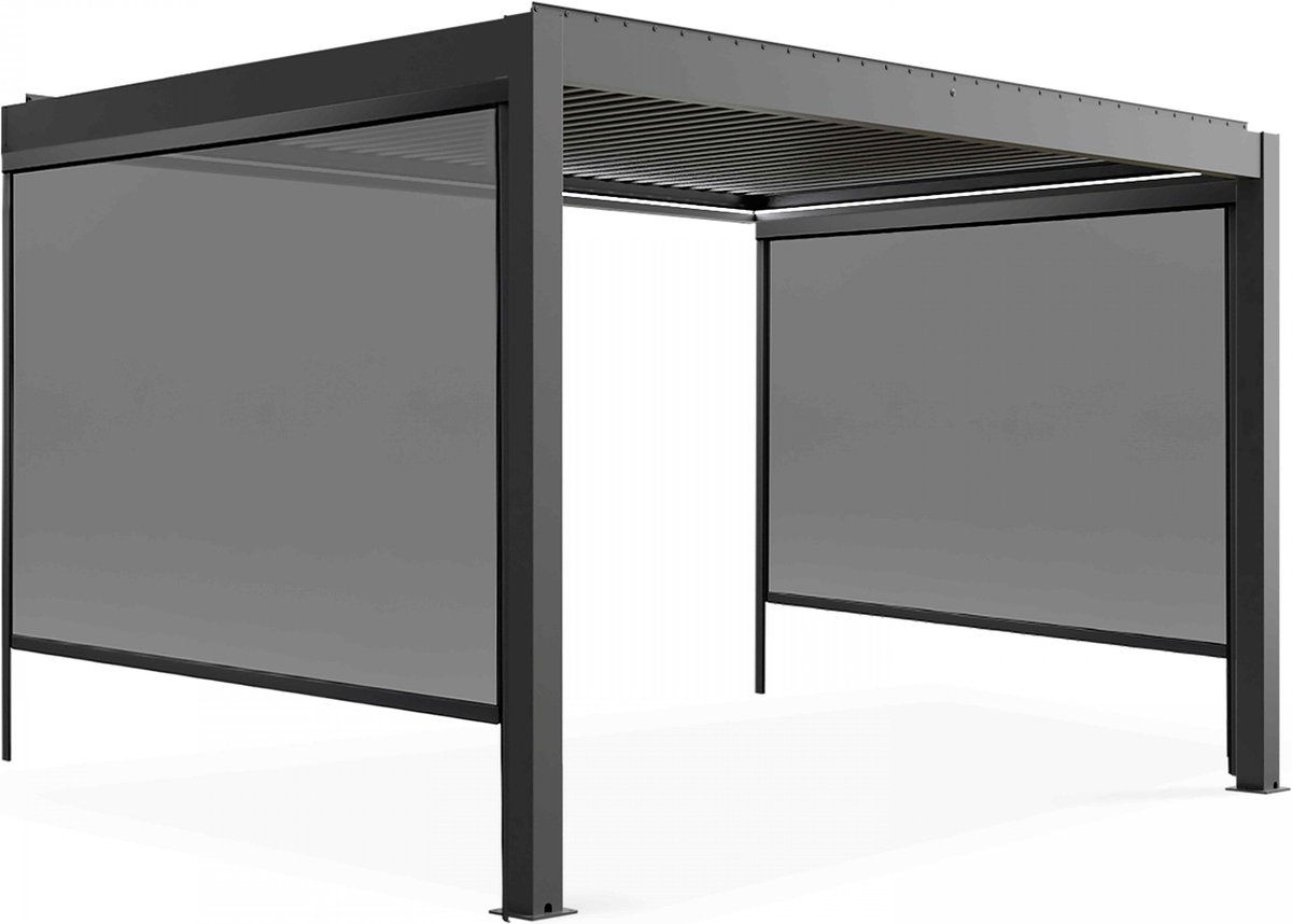 Oviala - Pergola met verlichting van 3x4m en 2 zonneschermen - Thebes