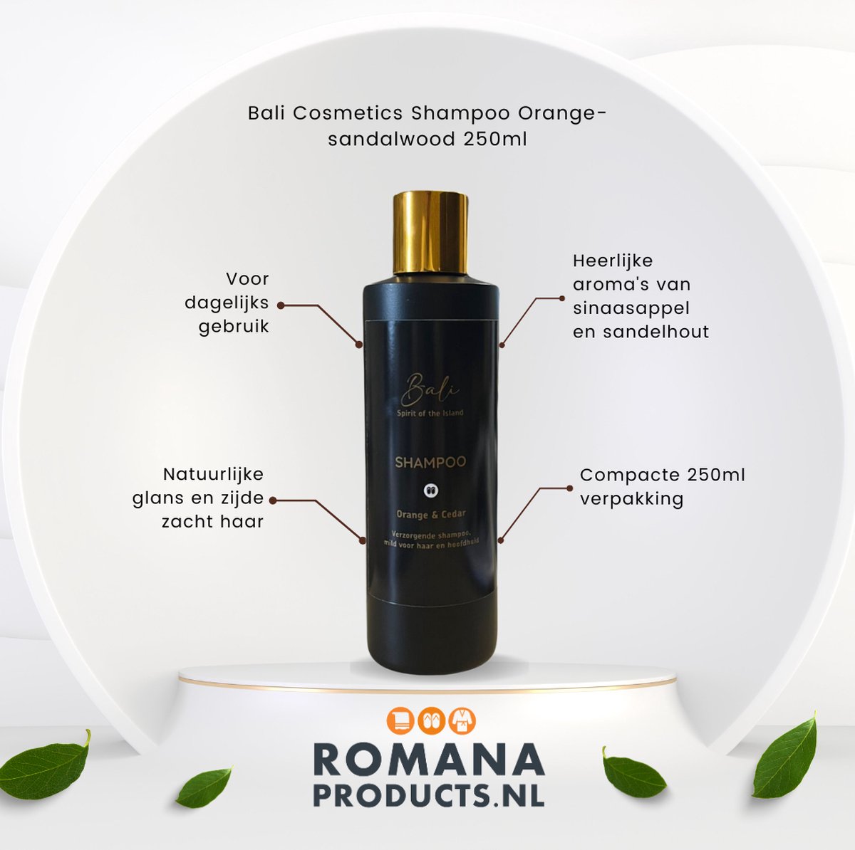 Romana Products - Bali Cosmetics Shampoo - Orange-sandalwood 250ml