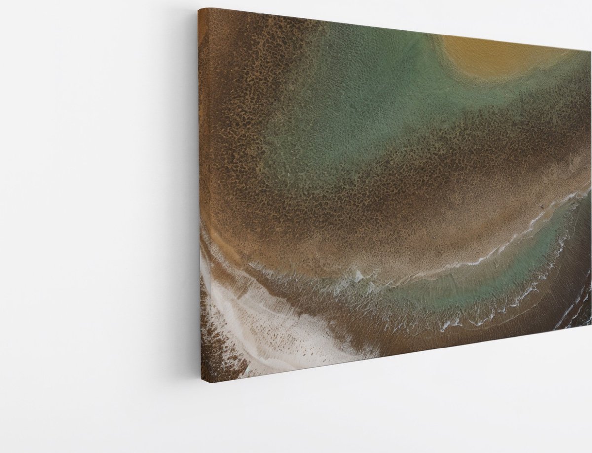 Saammp Canvas Schilderij - Abstract - Bruin - Vormen - 70x50 - Foto op canvas - Wanddecoratie - muurdecoratie Woonkamer - Slaapkamer decoratie - Canvas Print Multicolor