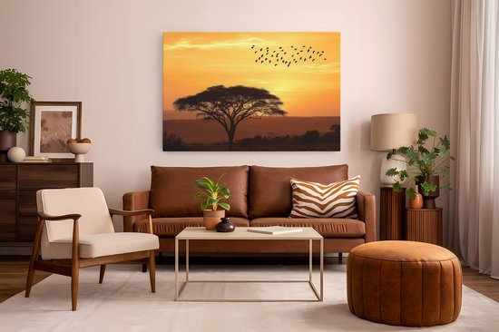 Tableau sur toile Saammp - Vogel dans un arbre - Animaux - Nature - 120x80 - Photo sur toile - Décoration murale - Décoration murale salon - Décoration chambre - Impression sur toile