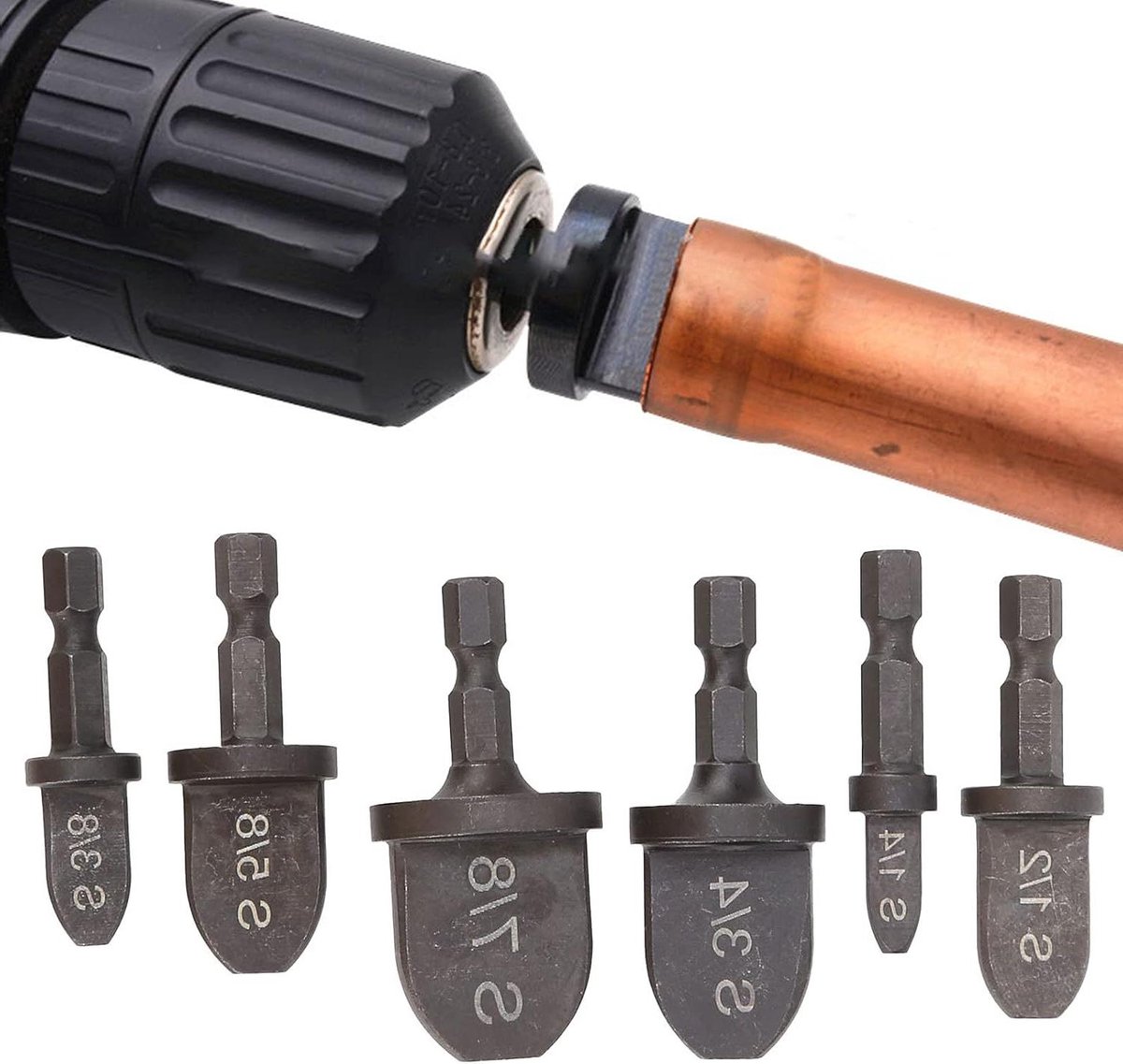 Image of 6 stuks pijpexpander lager staal zeskantgreep airconditioning koperen buis stuwgereedschap set - Buizen-xpander .