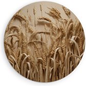 Saammp Forex Muurcirkel - Graan - Bloemen - Natuur - Ø 90 - Wandcirkel - Wanddecoratie Cirkel - Muurdecoratie Woonkamer - Kantoor Decoratie