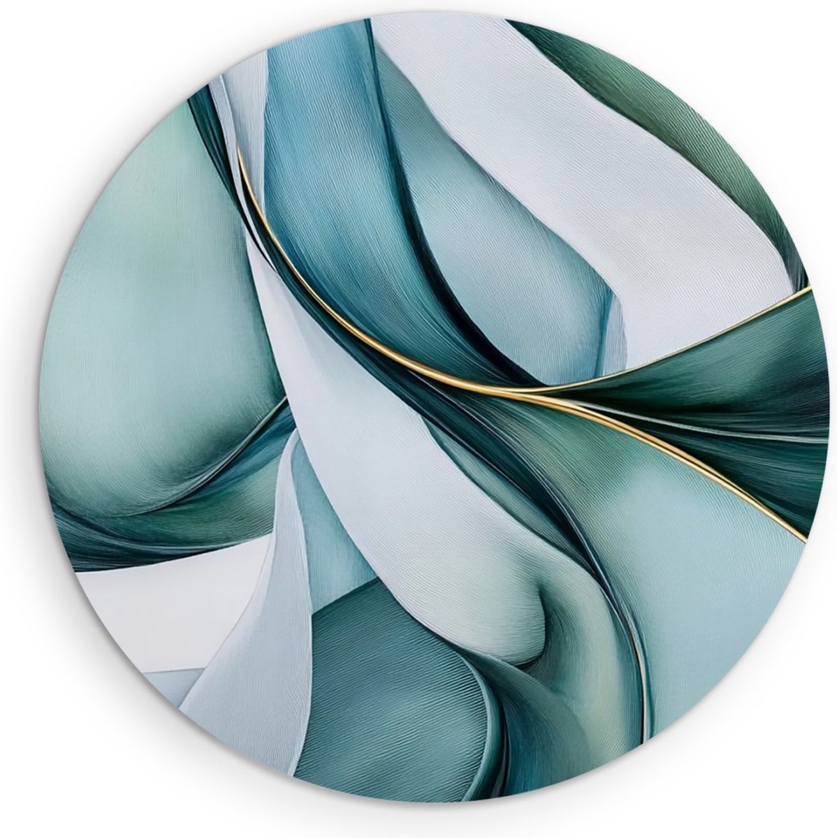 Saammp Muurcirkel Hout - Turqoise Wanddecoratie Cirkel- Abstract - Blokken - Ø 80 - Wandcirkel - Wanddecoratie Cirkel - Muurdecoratie Woonkamer - Kantoor Decoratie