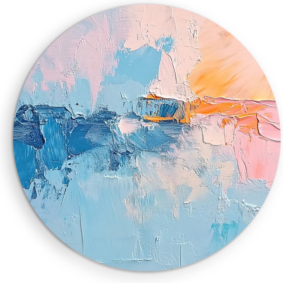 Saammp Forex Muurcirkel - Kleurrijk - Modern - Abstract - Ø 70 - Wandcirkel - Wanddecoratie Cirkel - Muurdecoratie Woonkamer - Slaapkamer decoratie - Rond Schilderij