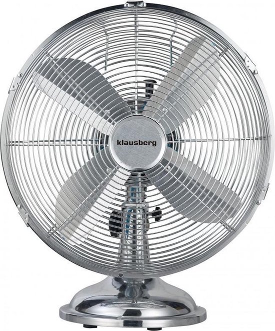 Tafelventilator Klausberg 7538 chroom 40 cm 50W met 3 snelheden zwenkfunctie metalen rooster
