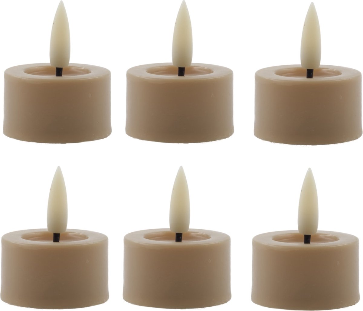 Mansion atmosphere led waxinelichtjes zand - 6 stuks
