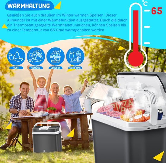 KESSER® Thermo-Elektrische Koelbox 24L Koelt & Verwarmt - Koelbox elektrisch 12V en 230V voor Auto en Camping - Antraciet van Merkloos — afbeelding 4