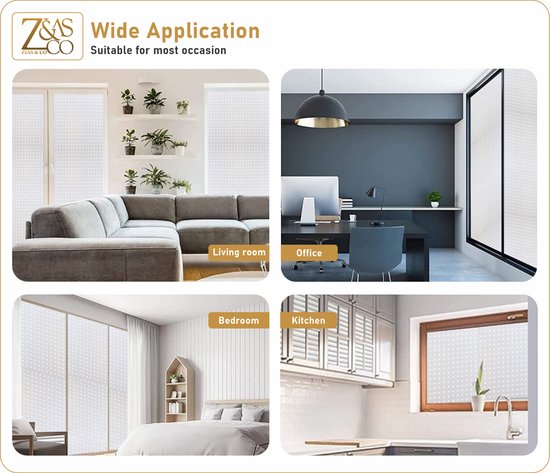 Glaswereld-Film pour fenêtre HR++90x1000cm-Résistant au soleil et isolant-Anti-intimité-Statique-Carré White -Raclette incluse