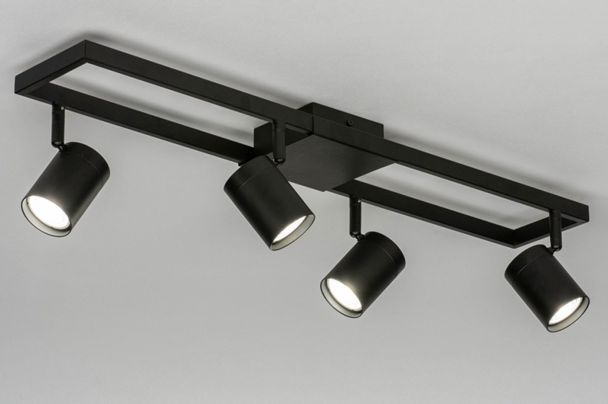Lumidora Opbouwspot 73330 - MASON - 4 Lichts - GU10 - Zwart - Metaal