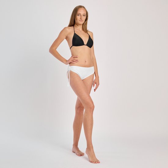 Bellivalini Dames Zwembroek - Bikinibroekje - Elastische tailleband - Polyamide & Elastaan – Wit – M - BLV-VR-Brief-2