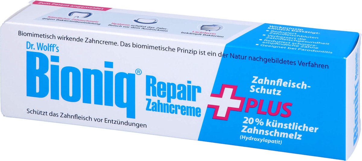 Bioniq® Tandpasta reparatie tandpasta plus tandvleesbescherming, fluoridevrij, 75 ml