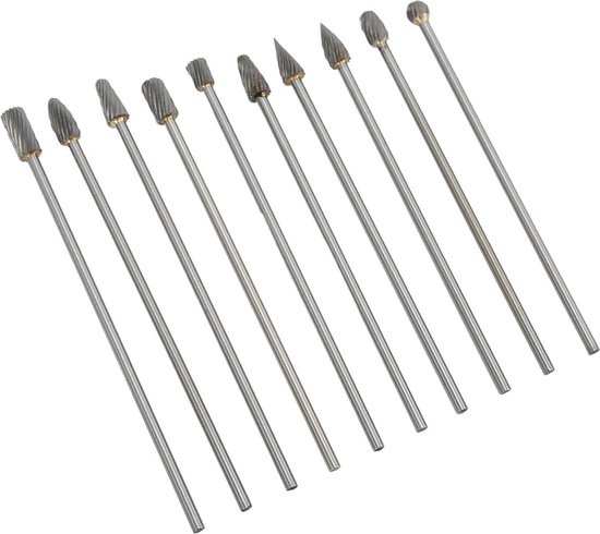 Wolfraamcarbide braamset snijfrezen voor Dremel, dubbelgesneden roterende braamset voor metaalsnijden, graveren, boren, polijsten