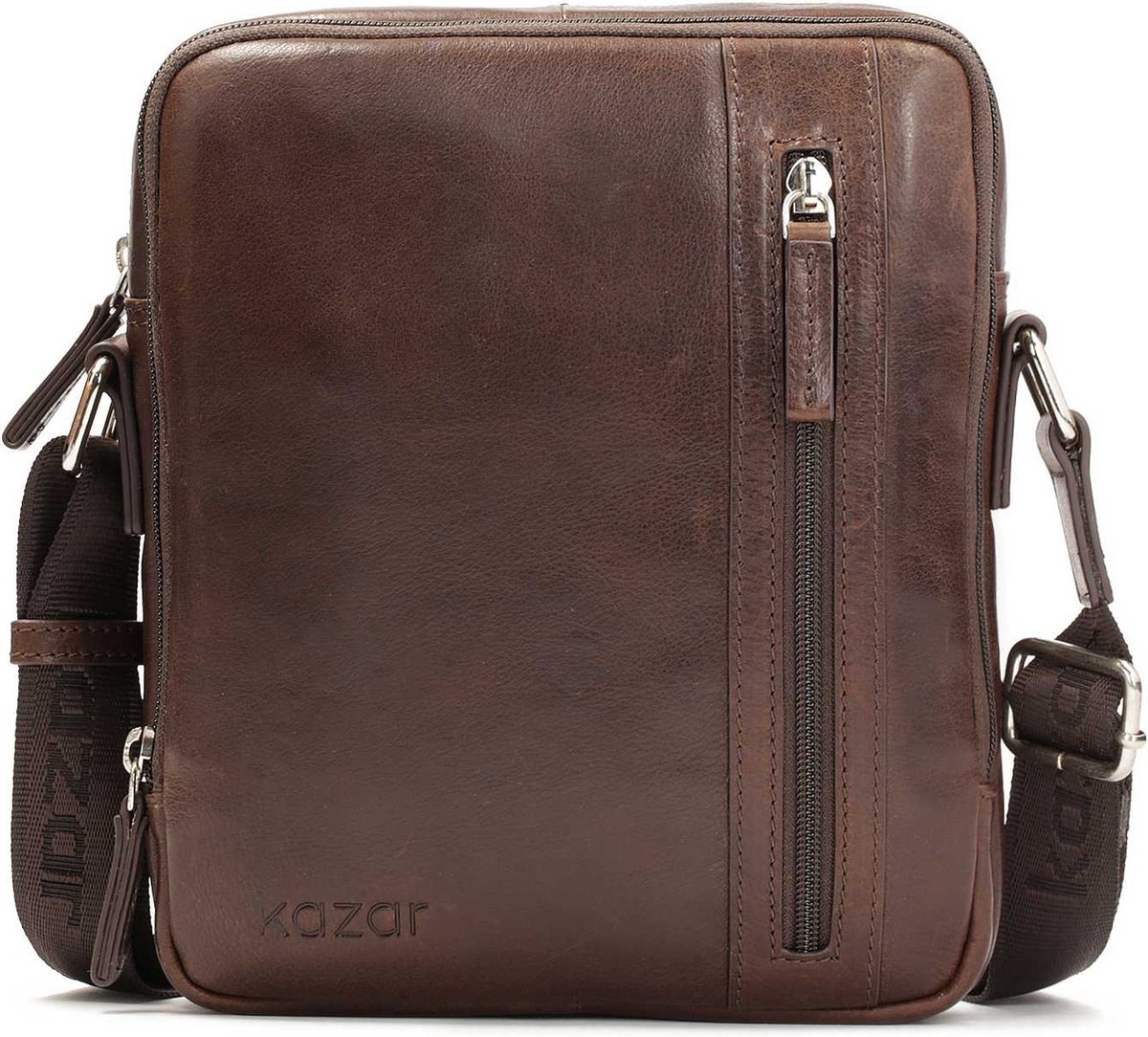 Brown leather crossbody bag