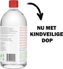 Fles Materialix Minerale Olie voor Hout en Bamboe Snijplanken – Voedselveilig – 1000ml met waarschuwing 'NU MET KINDVEILIGE DOP'.