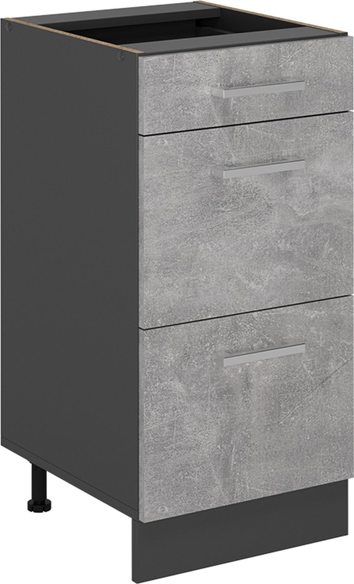 Vicco R-Line Keukenonderkast – 40 cm met laden, zonder werkblad Beton
