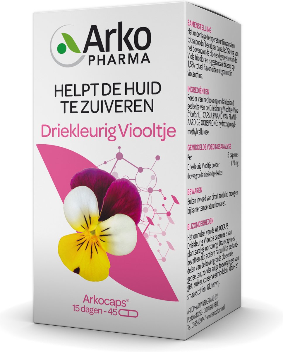 Goedkoopste Arkocaps Driekleurig Viooltje Capsules 45CP