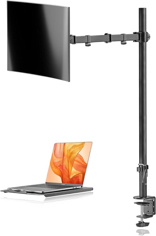 thumbnail: GRIFEMA Monitorarm Met Laptoplade Voor 13-32 Inch Schermen - Verstelbaar En Draaibaar