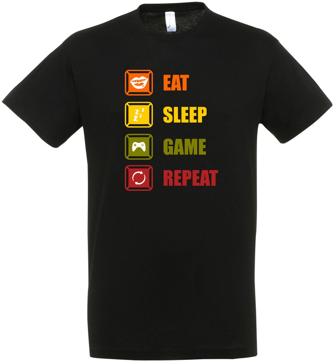 Eat Sleep Game Repeat T-shirt - Fun shirt - Game T-shirt - Gaming - Cadeau - Gamen - Maat XL