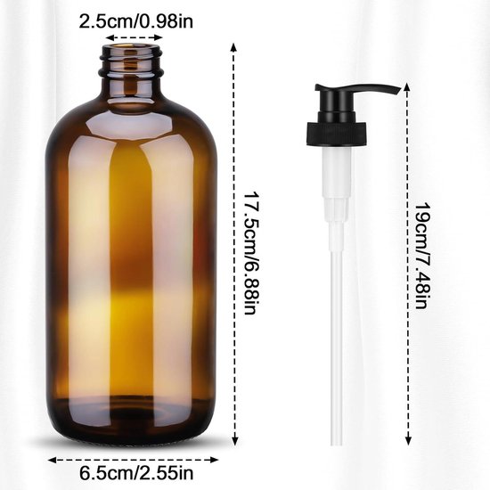 VD WEIDE ENTERPRISE - Distributeur de savon ambré 2 pièces 500 ml - Distributeur rechargeable pour shampoing et bain moussant avec pompe à pression - Support pour savon liquide pour salle de bain et cuisine.