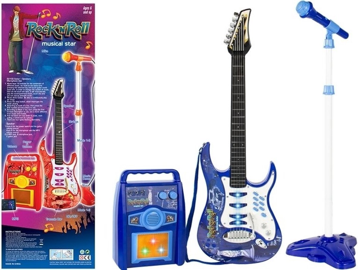Kinderspeelgoed gitaar set - met speaker - met microfoon