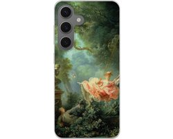 Telefoonhoesje Geschikt voor Samsung Galaxy S25 hoesje - De schommel - Jean-Honoré Fragonard - Kunstwerk - Siliconen Telefoonhoesje Telefoonhoesje