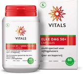 Vitals Elke Dag 50+ - 60 capsules - multivitamine. Speciaal voor vijftigplussers. Ijzer- en kopervrij.