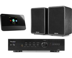 HiFi Stereo Set - Fenton set met tuner, versterker en 2 speakers - FM, DAB en internetradio - 200W