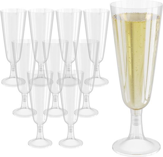 Buddy's Bar Champagneglas/Kunststof Bekers Gemaakt van Tritan Plastic, Set van 6, Transparant, Diameter 5 cm, Hoogte 23 cm, 190 ml Buddy's Bar Champagneglas/Kunststof Bekers Gemaakt van Tritan Plastic, Set van 6, Transparant, Diameter 5 cm, Hoogte 23 cm, 190 ml