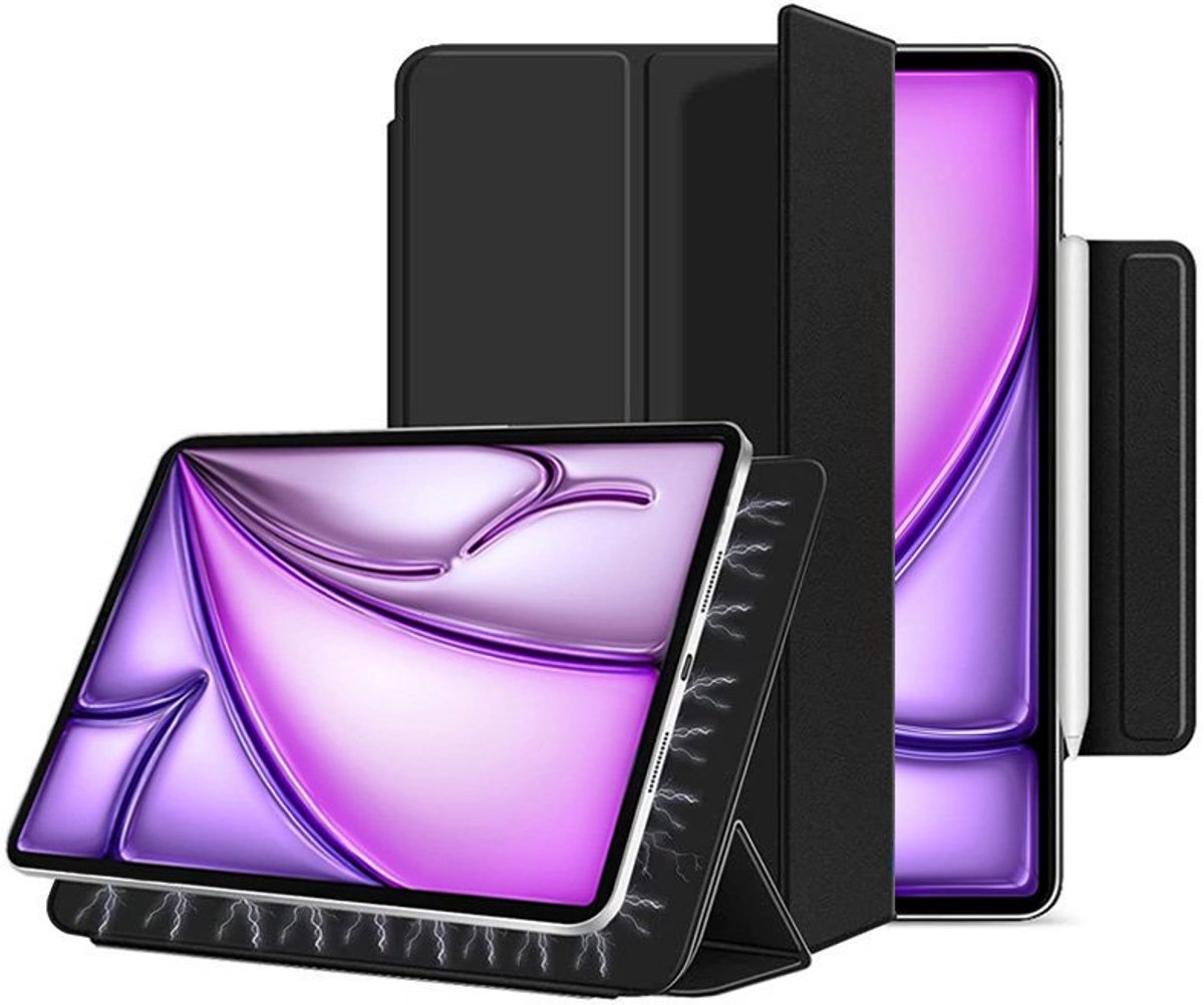 Mobiq - Magnetische Folio Case geschikt voor iPad Air 13 inch (2025) - zwart