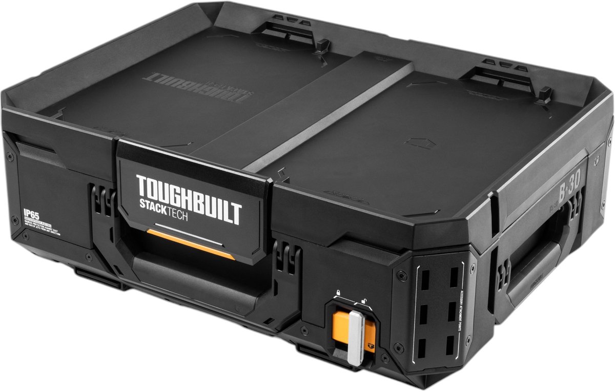 Toughbuilt STACKTECH TB-B1-B-30 gereedschapskist 53 x 40 x 18 cm IP65 + 2x inleg met deksel + 2x inleg + 4x scheidingswand